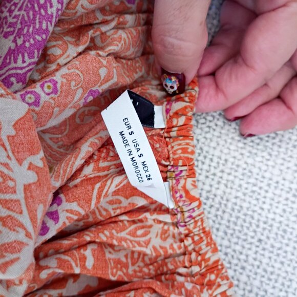 ZARA Paisley Printed One shoulder Oversized Boho Ruffled Hem Maxi Dress | Size S - Picture 7 of 8